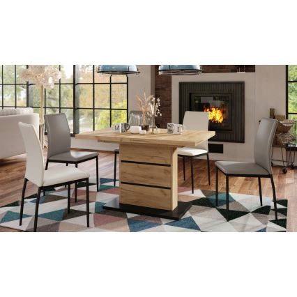 Mesa de comedor plegable PAOLO roble/negro