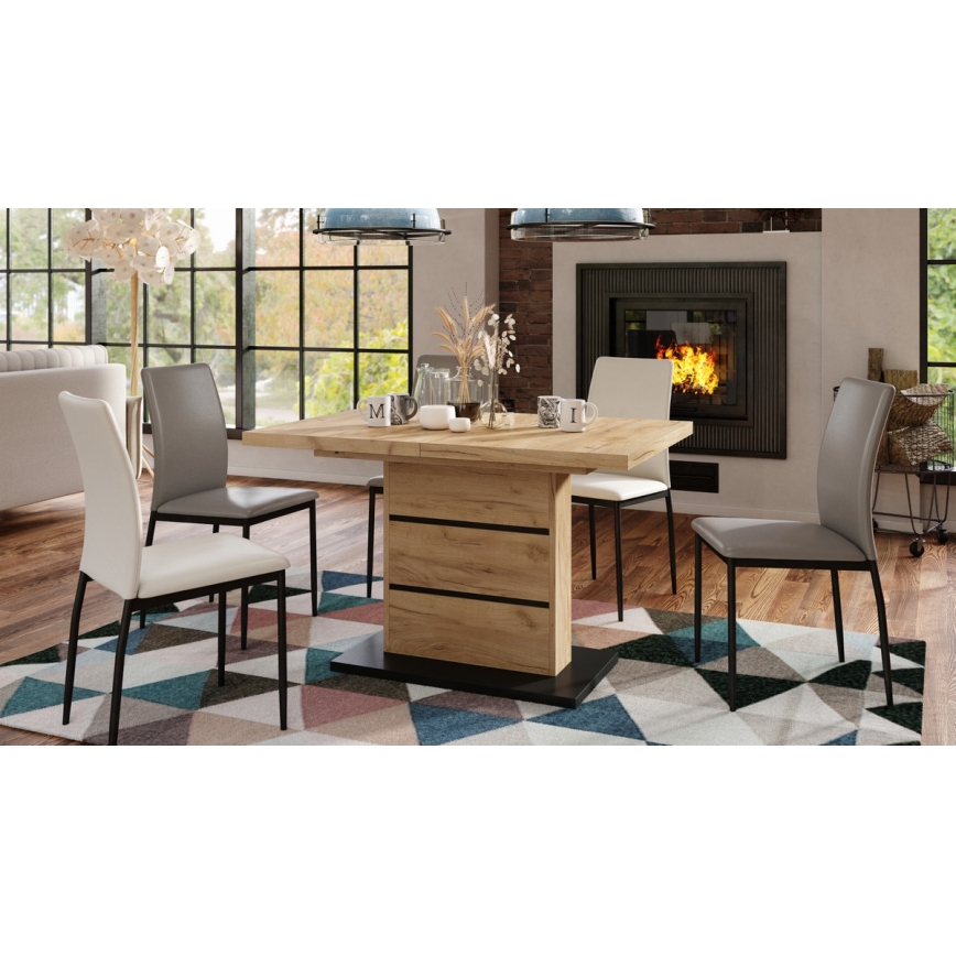 Mesa de comedor plegable PAOLO roble/negro