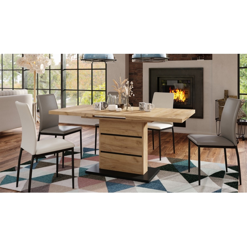 Mesa de comedor plegable PAOLO roble/negro