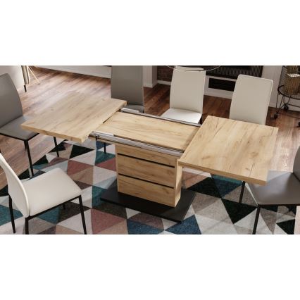 Mesa de comedor plegable PAOLO roble/negro