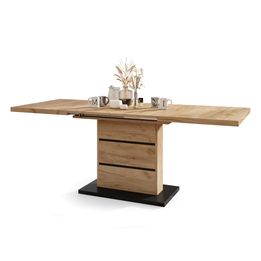 Mesa de comedor plegable PAOLO roble/negro