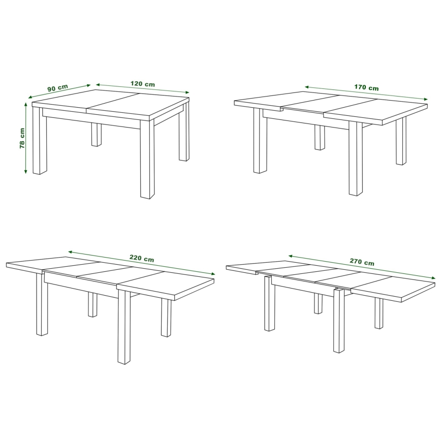 Mesa de comedor plegable RALF roble sonoma