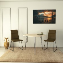 Mesa de comedor SANDALF 75x90 cm beige/negro