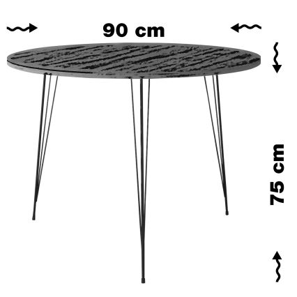 Mesa de comedor SANDALF 75x90 cm blanco/negro