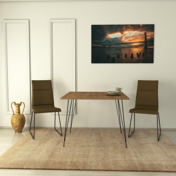 Mesa de comedor SANDALF 75x90 cm marrón/negro