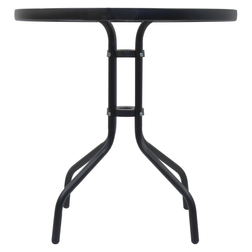 Mesa de jardín diámetro 70 cm negro