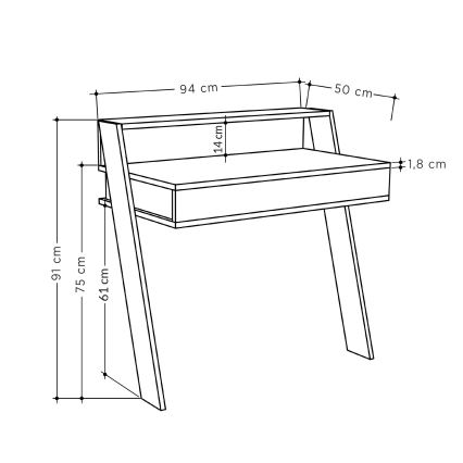 Mesa de pared COWORK 91x94 cm antracita