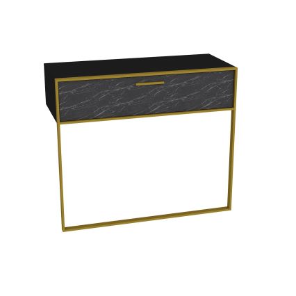 Mesa de pared POLKA 76,8x90 cm dorado/negro