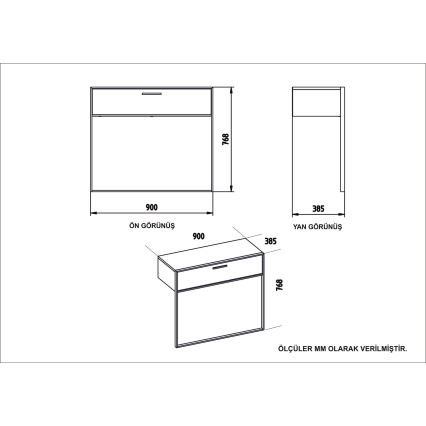 Mesa de pared POLKA 76,8x90 cm dorado/negro