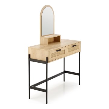 Mesa de tocador CARMEN 136x104 cm beige/negro