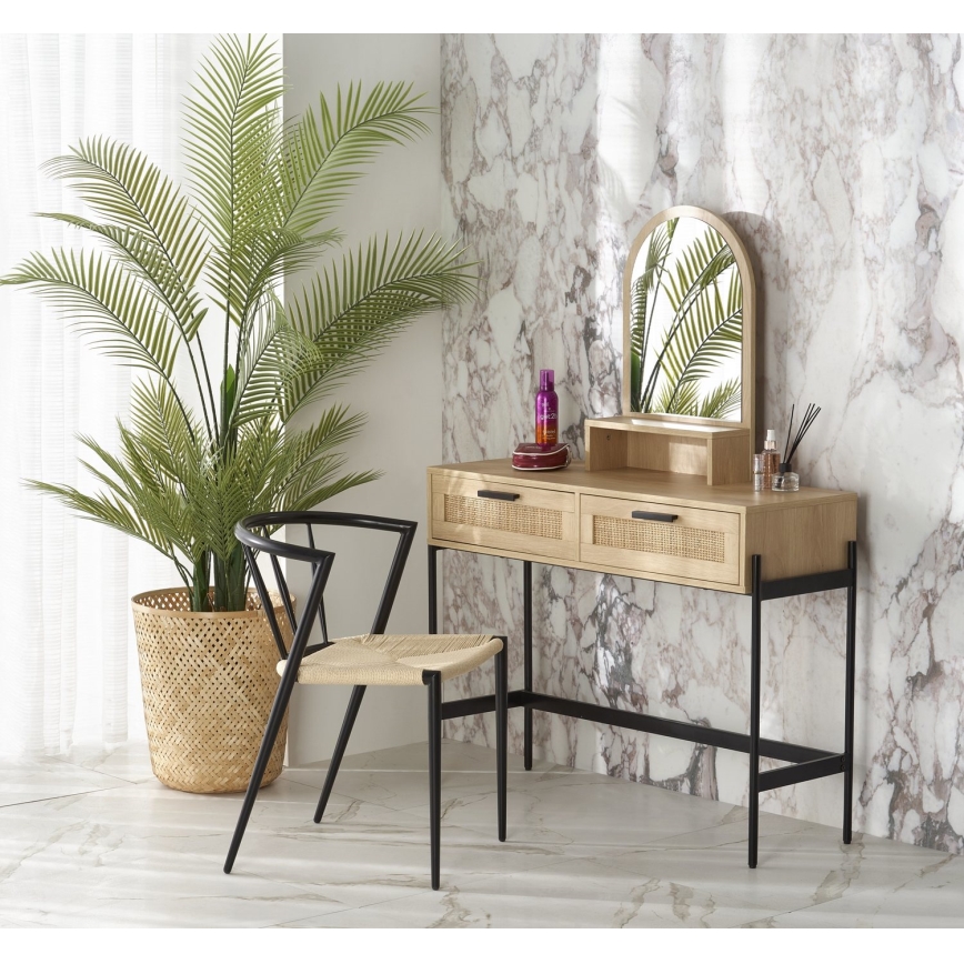 Mesa de tocador CARMEN 136x104 cm beige/negro