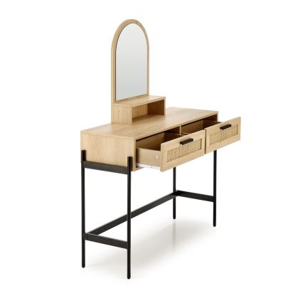 Mesa de tocador CARMEN 136x104 cm beige/negro