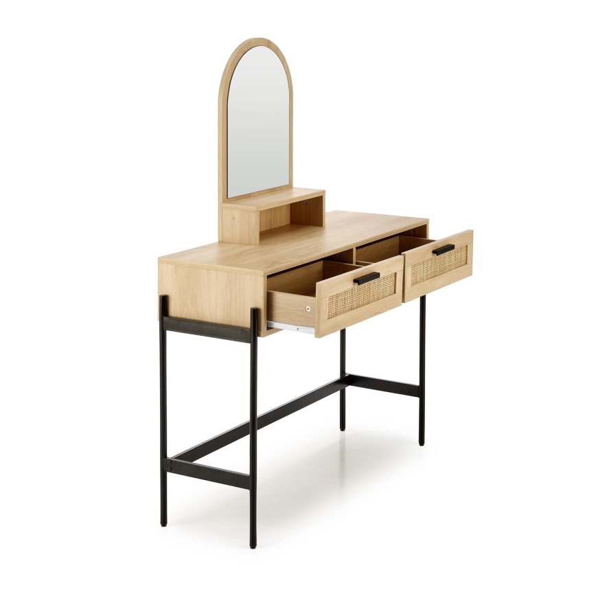 Mesa de tocador CARMEN 136x104 cm beige/negro