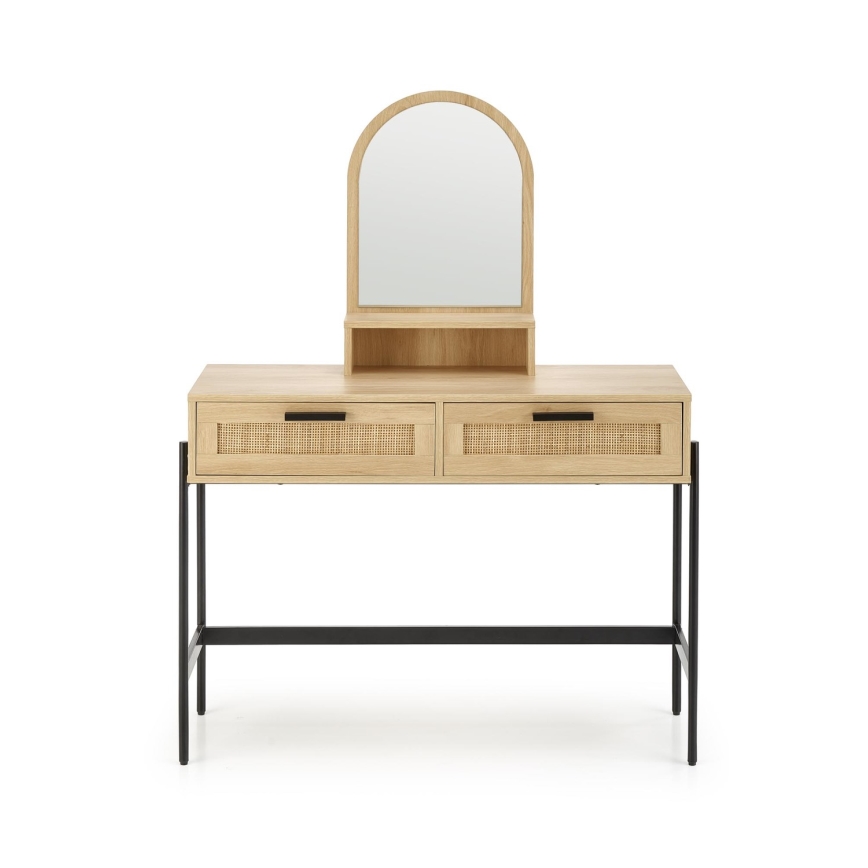 Mesa de tocador CARMEN 136x104 cm beige/negro