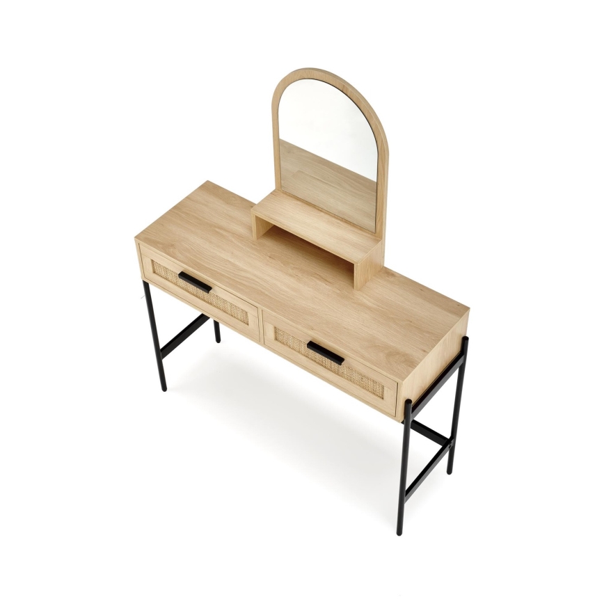 Mesa de tocador CARMEN 136x104 cm beige/negro