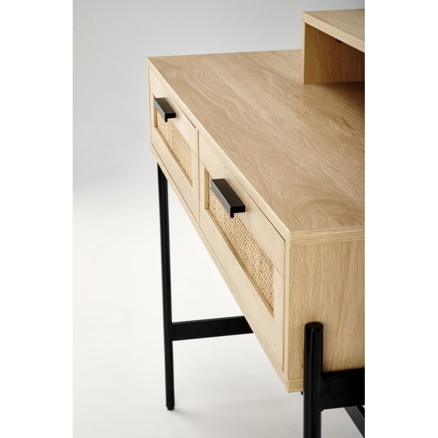 Mesa de tocador CARMEN 136x104 cm beige/negro