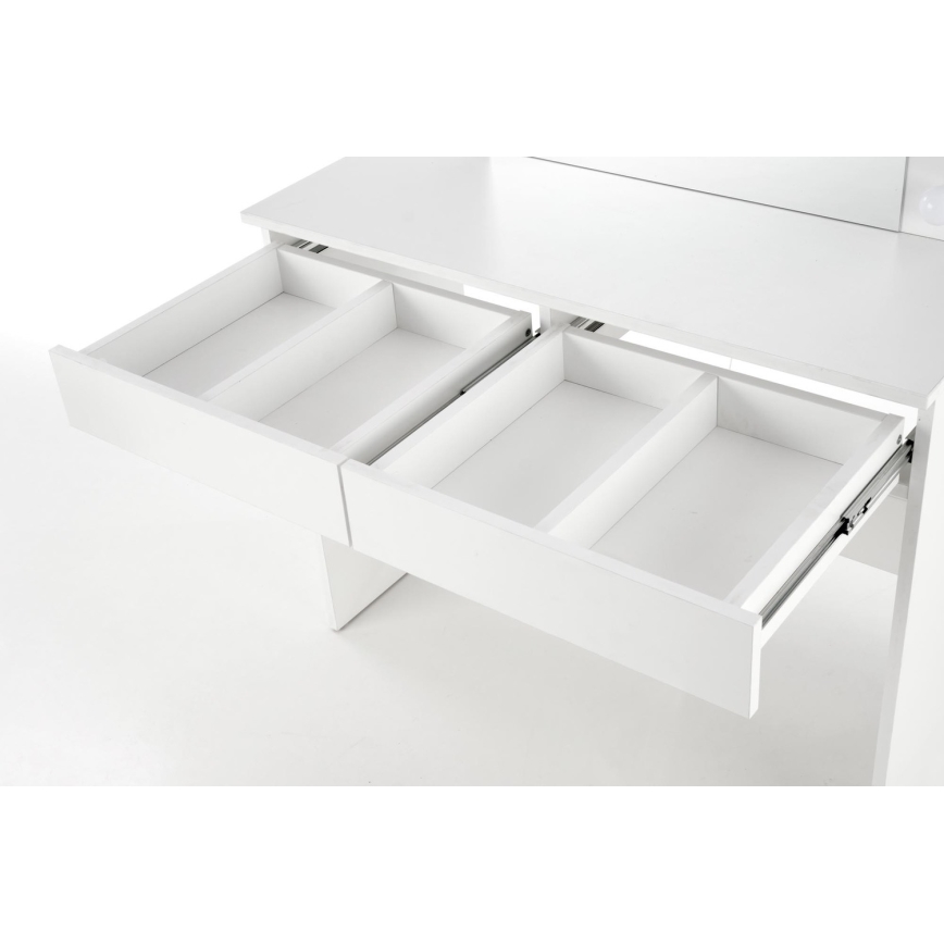 Mesa de tocador con iluminación LED HOLLYWOOD 140x94 cm blanco