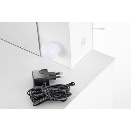 Mesa de tocador con iluminación LED HOLLYWOOD 140x94 cm blanco