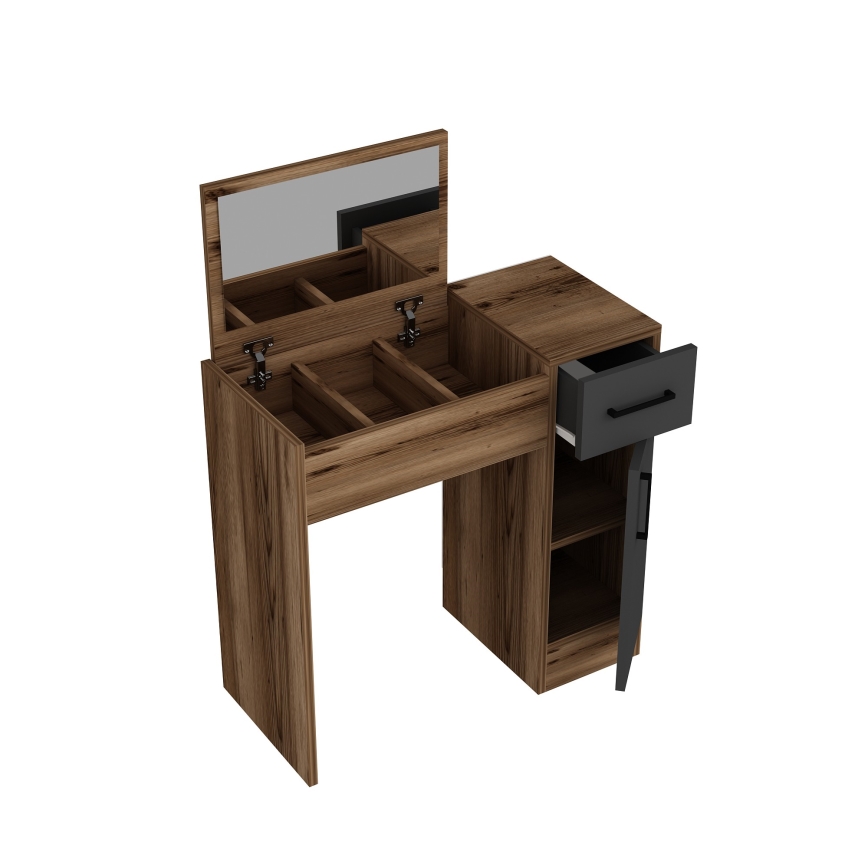 Mesa de tocador INCI 108,8x77 cm nogal/negro