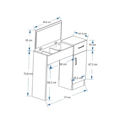 Mesa de tocador INCI 108,8x77 cm nogal/negro