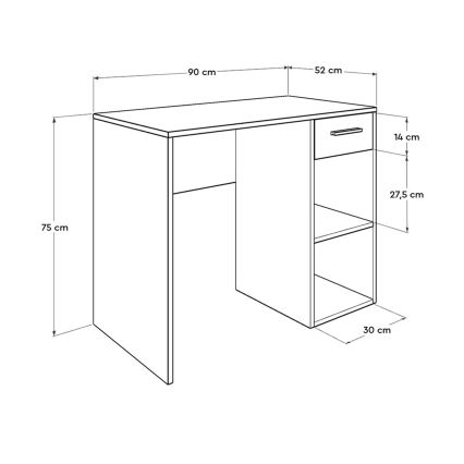 Mesa de trabajo 75x90 cm blanco