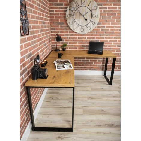 Mesa de trabajo BLAT 140x60 cm negro/marrón