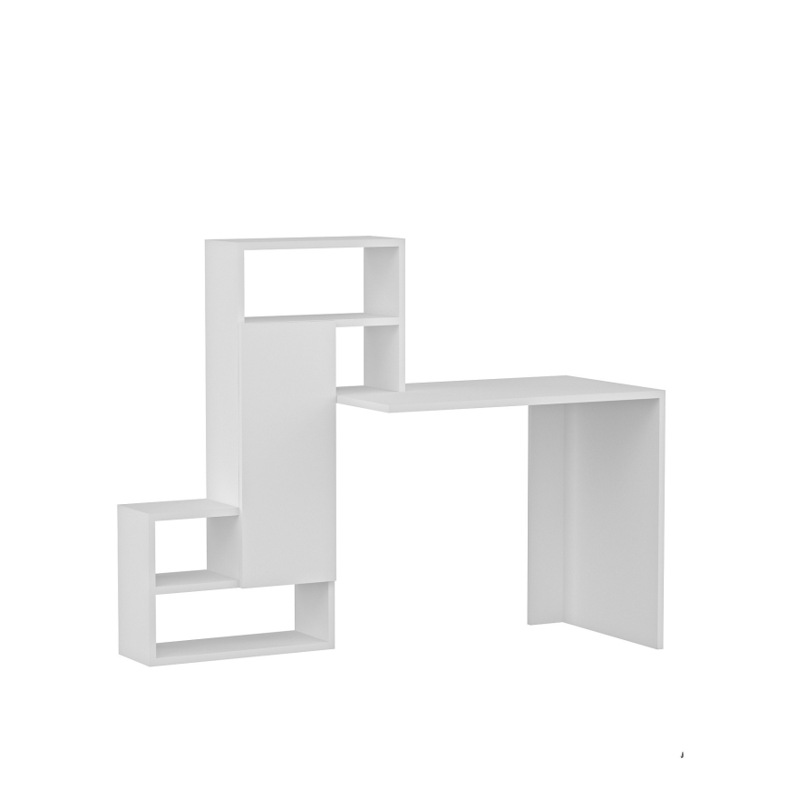 Mesa de trabajo con estante IRMAK 119x138,6 cm blanco