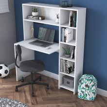 Mesa de trabajo con estante RANI 113,2x141,8 cm blanco