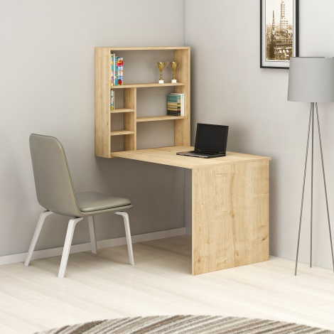 Mesa de trabajo con estante SEDIR 154,2x59 cm beige
