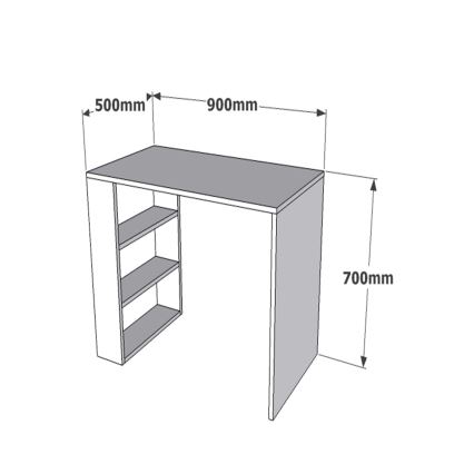 Mesa de trabajo COOL 70x90 cm blanco