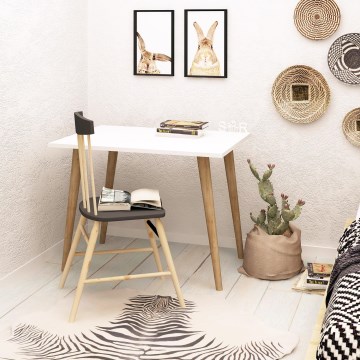 Mesa de trabajo LERY 74x80 cm blanco/marrón