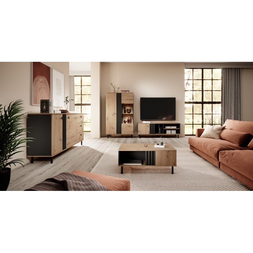 Mesa de TV BADIA roble/antracita