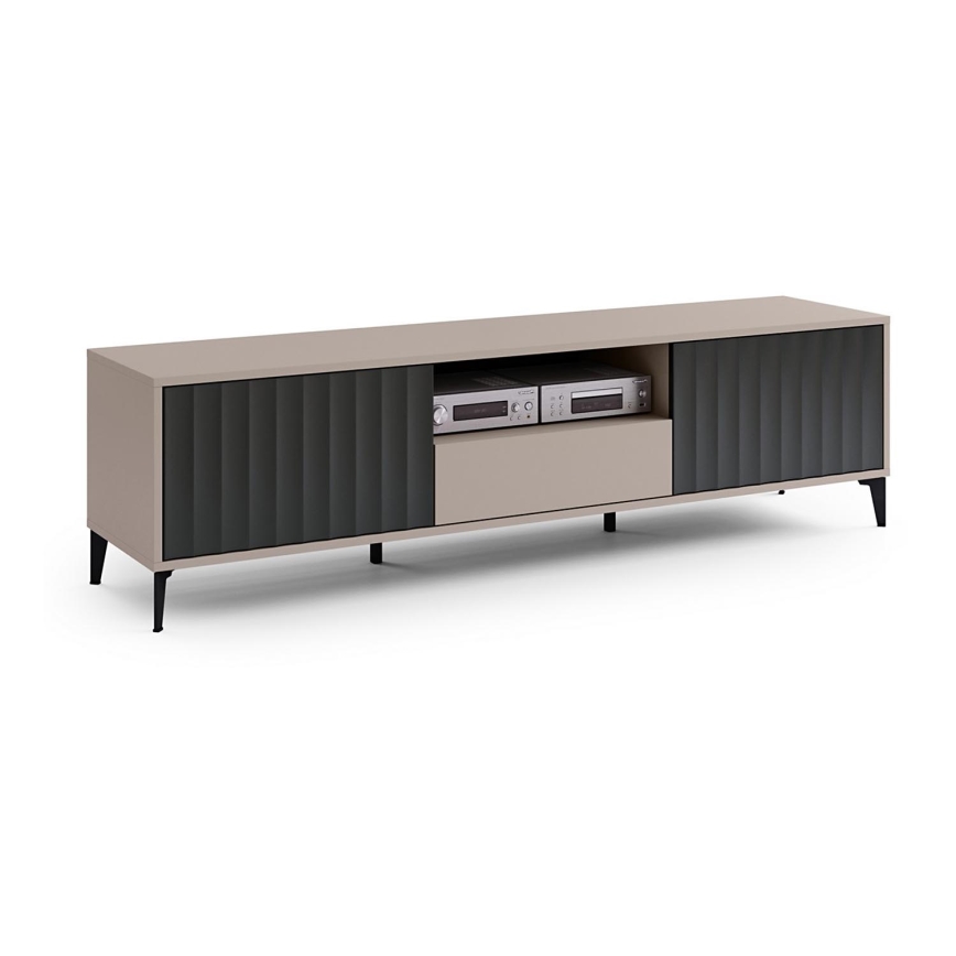 Mesa de TV con cajón RONJA taupe/negro