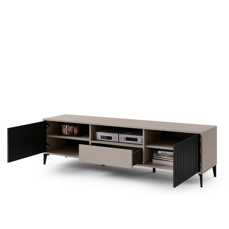 Mesa de TV con cajón RONJA taupe/negro
