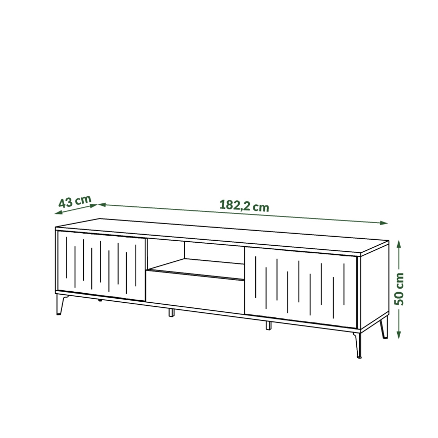 Mesa de TV con cajón RONJA taupe/negro