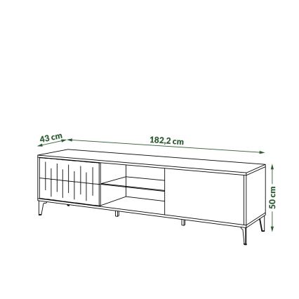 Mesa de TV con cajones RONJA taupe/negro
