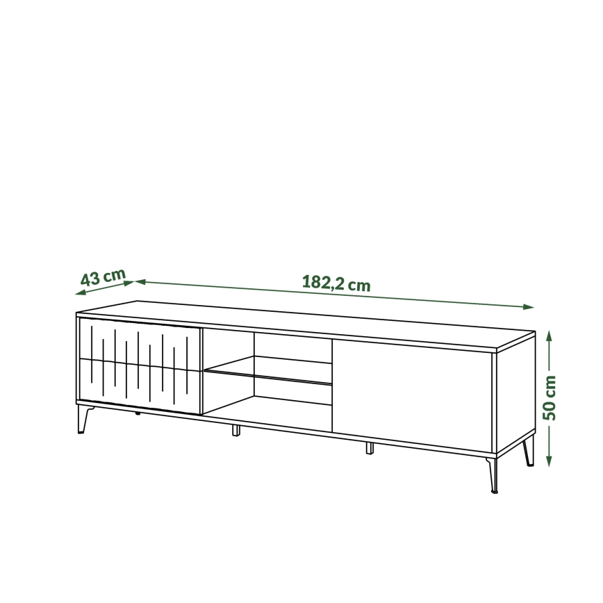 Mesa de TV con cajones RONJA taupe/negro