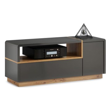 Mesa de TV FRED antracita/roble artisan