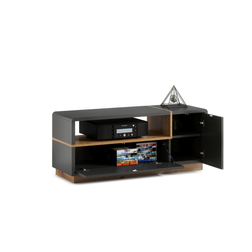 Mesa de TV FRED antracita/roble artisan