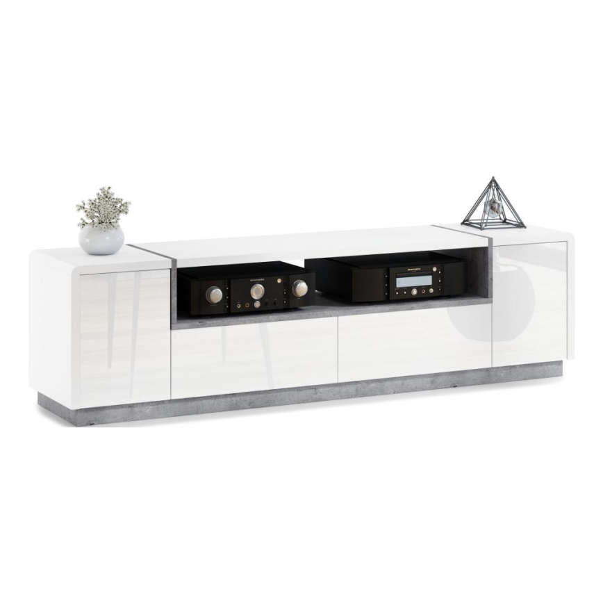 Mesa de TV FRED blanco/gris