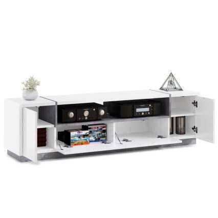 Mesa de TV FRED blanco/gris