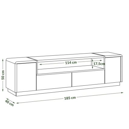 Mesa de TV FRED blanco/gris