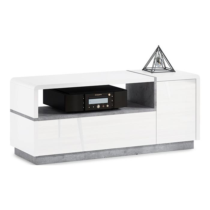 Mesa de TV FRED blanco/gris