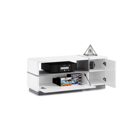 Mesa de TV FRED blanco/gris