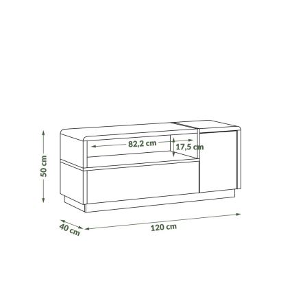 Mesa de TV FRED blanco/gris