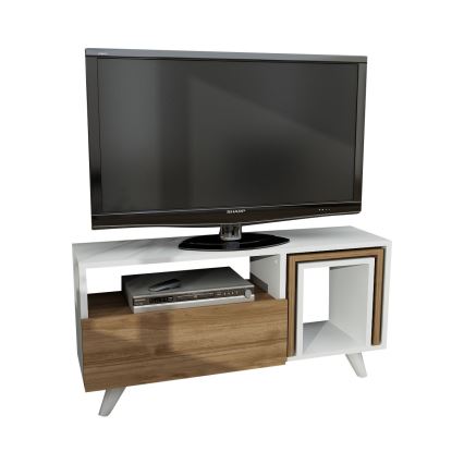 Mesa de TV NOVELLA 51x90 cm blanco/marrón