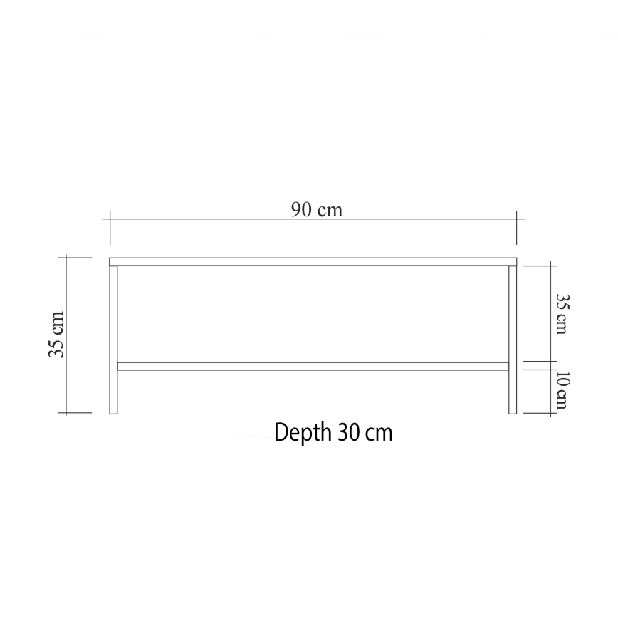 Mesa de TV ROZI 45x90 cm blanco