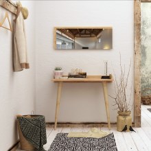 Mesa plegable BANAVENTO 84x80 cm + espejo de pared 30x80 cm beige