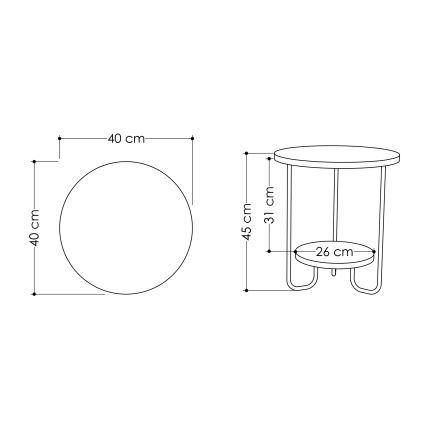 Mesa plegable CORRO 45x40 cm blanco