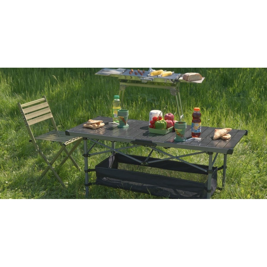 Mesa plegable de camping 123x55cm antracita
